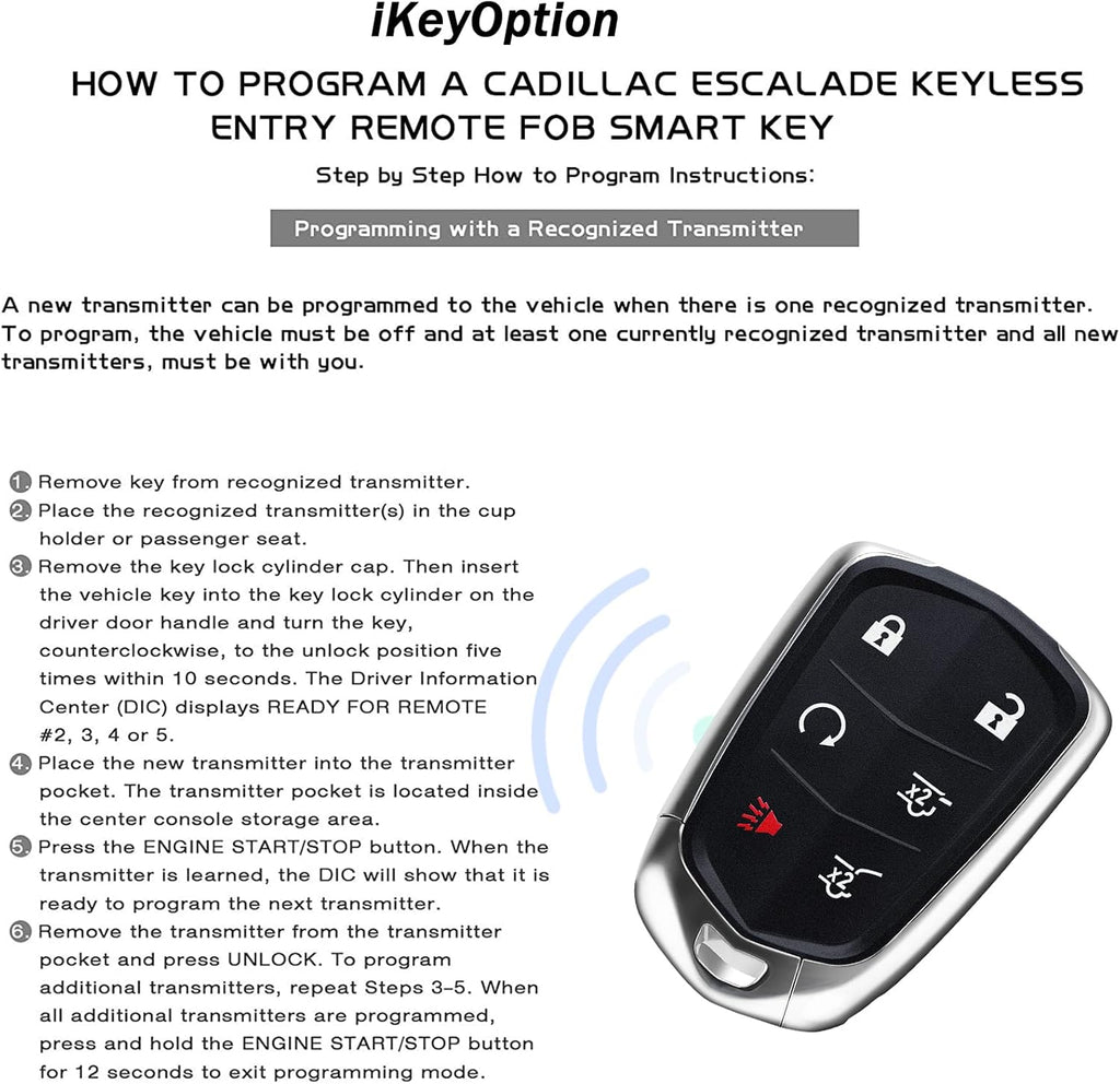 Replacement 6 Buttons Proximity Smart Keyless Entry Remote Fob 315Mhz 1 Piece O7404