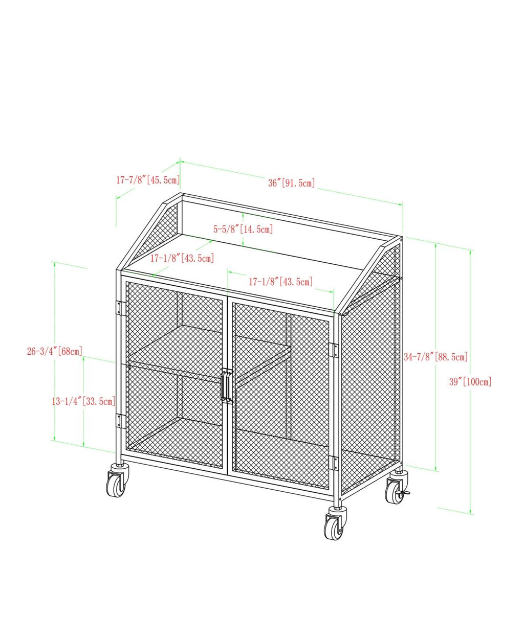 Industrial Bar Cabinet with Mesh P6498