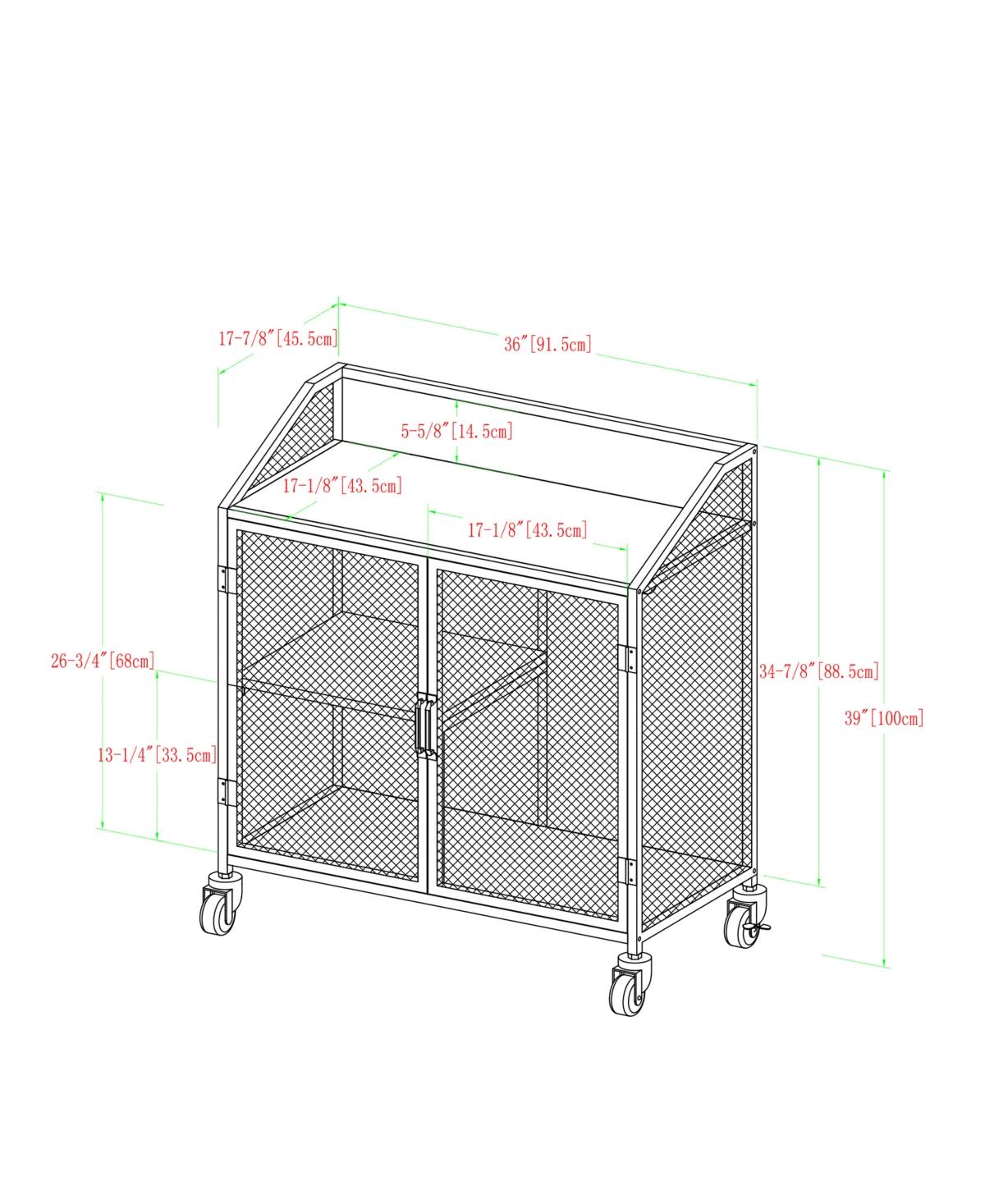 Industrial Bar Cabinet with Mesh P6498