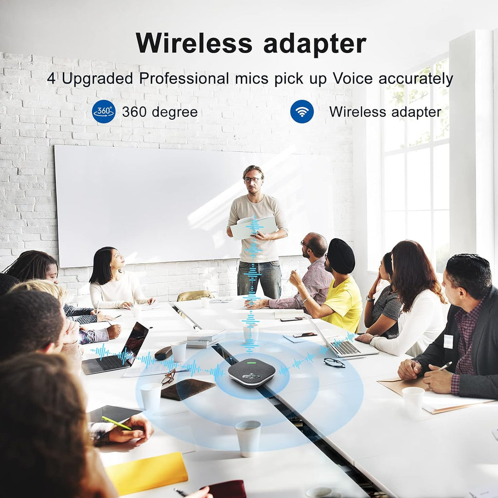 Wireless Conference Speaker with 4 Mics for 10-12 People C638