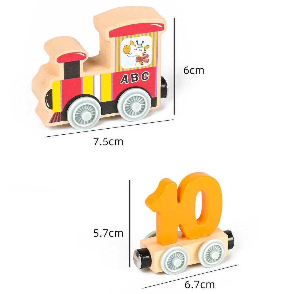 Wooden Magnetic Train Building Blocks Puzzle Toys D596