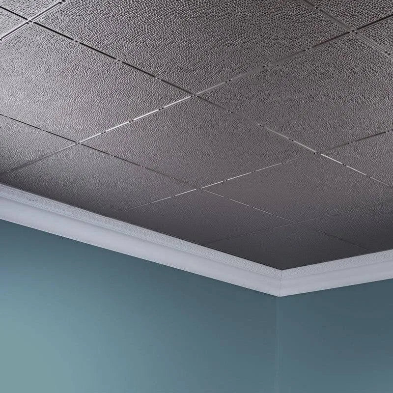 Brushed Nickel Glue Up Ceiling Tile 2ft x 4ft 5 Pack M75225