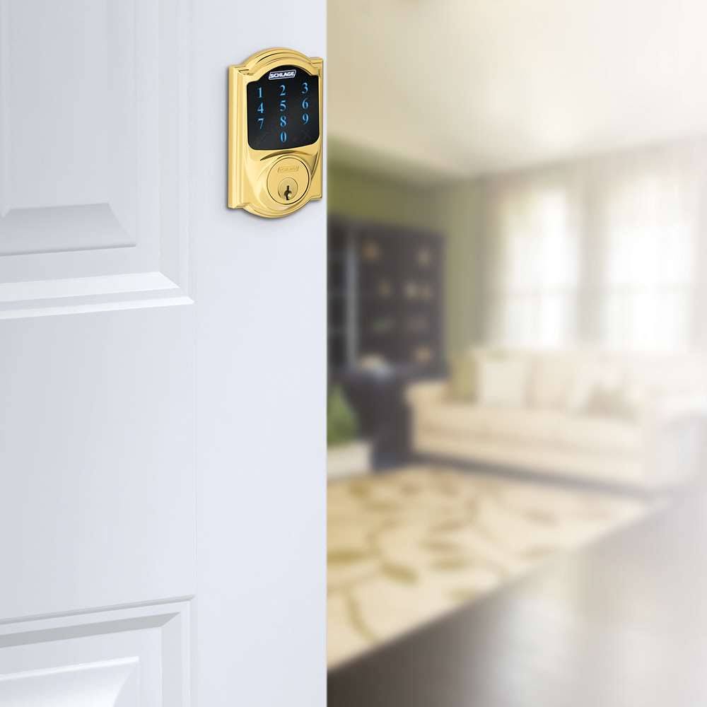 Satin Nickel Touchscreen Deadbolt with Alarm V8240