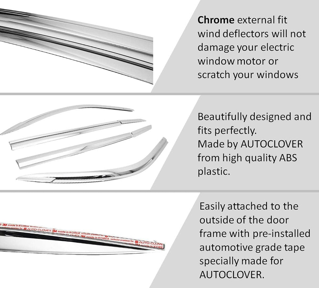 Chrome Side Window Vent Visor 6 Piece Set R4532