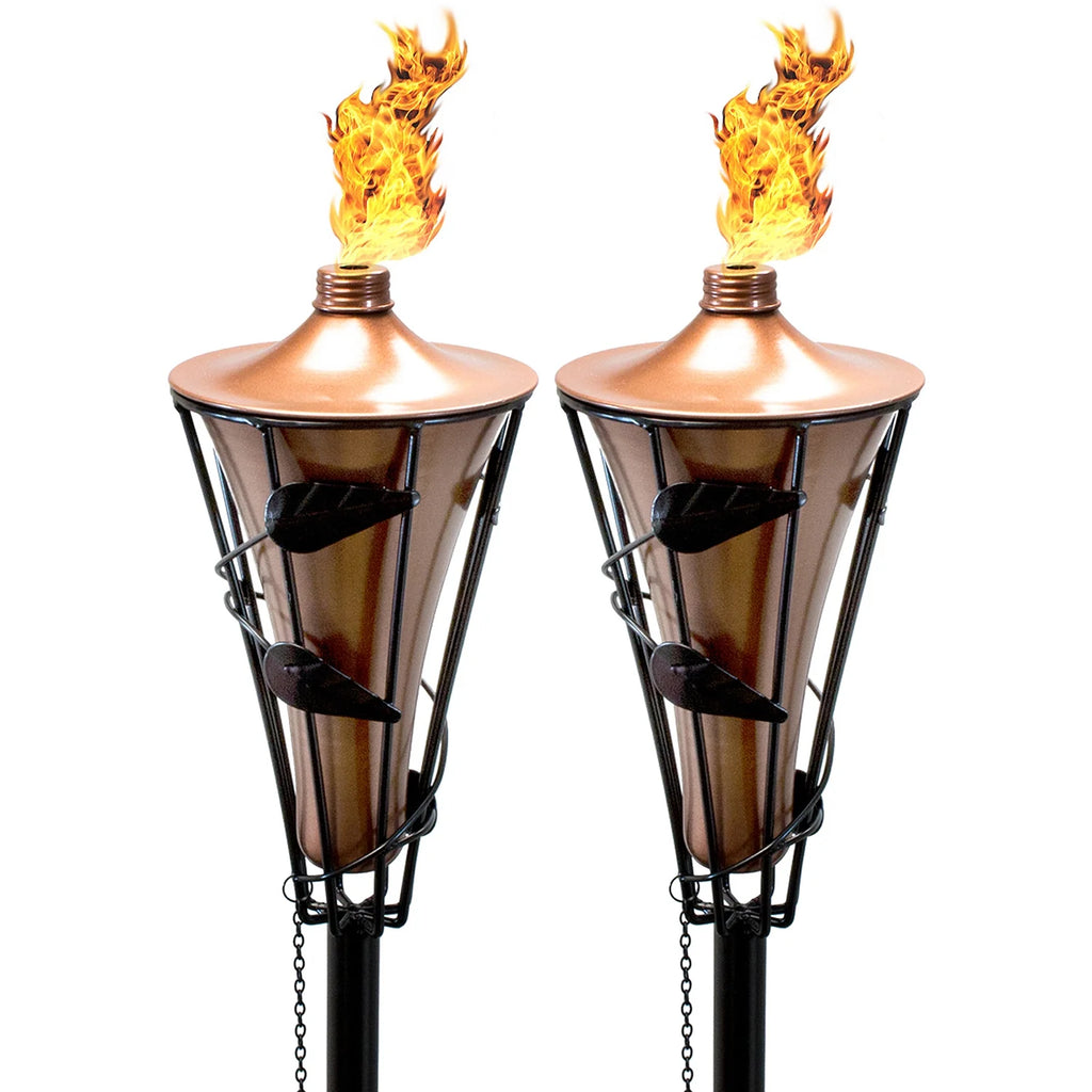 Bamboo Torches with Metal Oil Canisters, 5 ft F350943