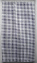 Navy Blue White Checked Gingham French Door Curtain Panel with Tie Back F2476