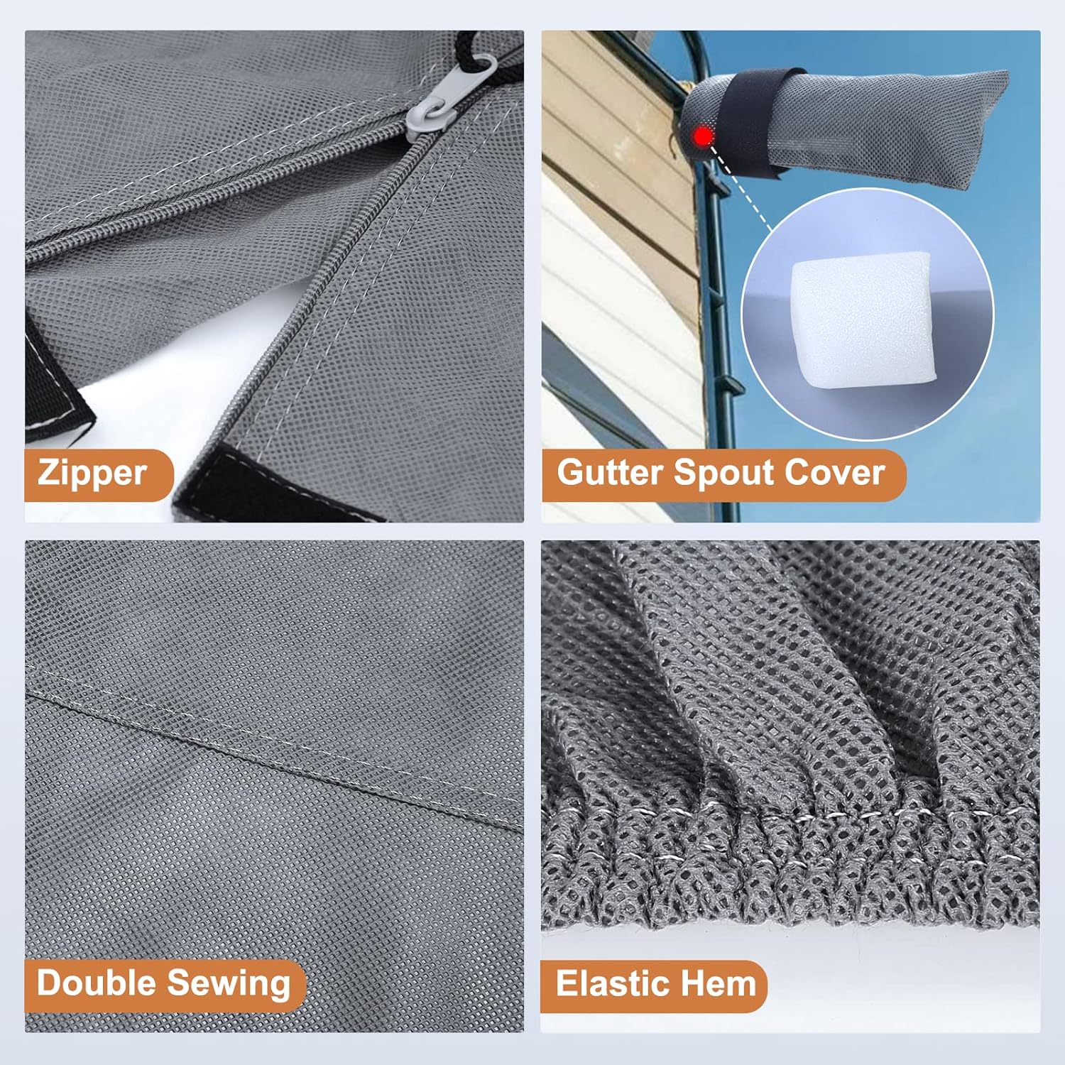 Heavy Duty 5 Layers Anti-UV Camper Cover for 22'1 - 24' Motorhome with Gutter Spout Covers Z8711