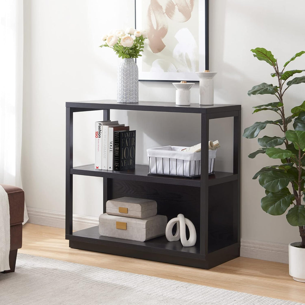 Charcoal Gray 3-Tier Wood Bookcase I460