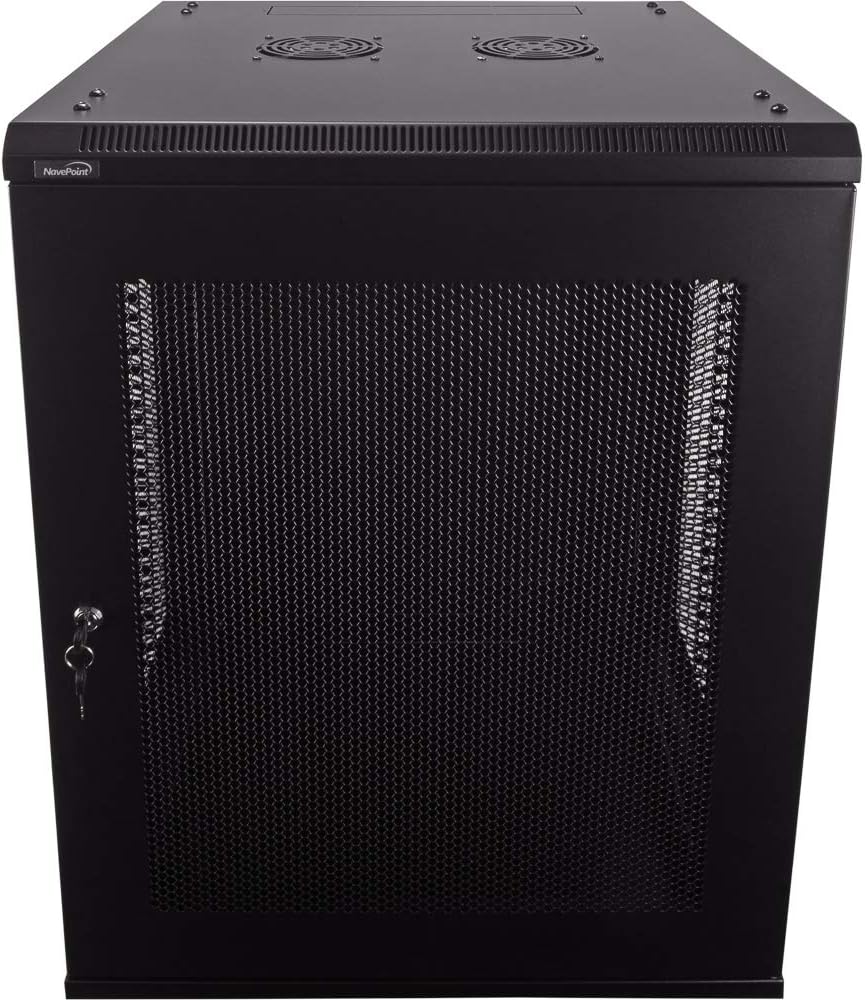 15U Wallmount IT Cabinet Enclosure 19-Inch Server Network Rack with Locking Perforated Door Black B6841