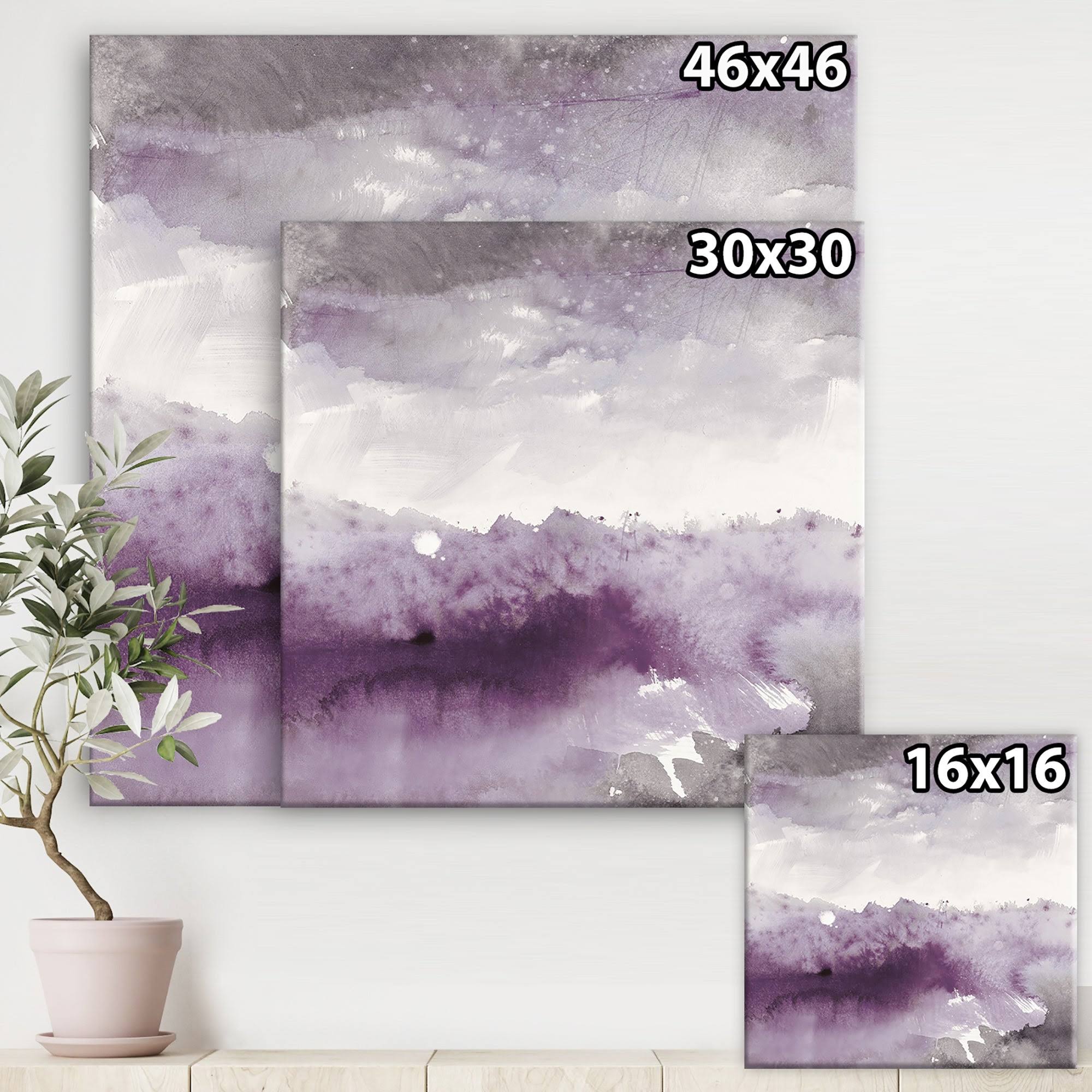 Amethyst and Grey Shabby Chic Canvas Artwork Print - 36 in. Wide x 36 in. High E69060