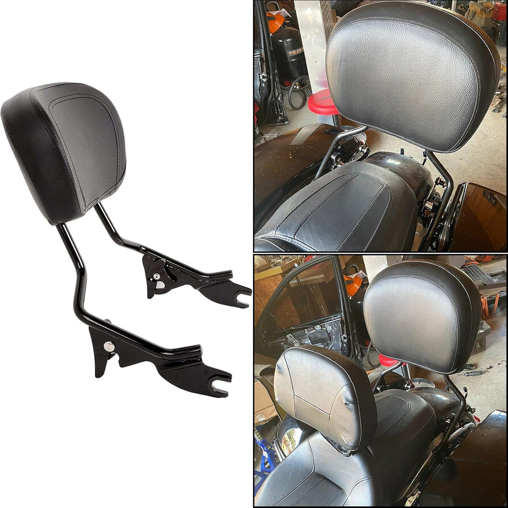 Detachable Passenger Backrest Sissy Bar Upright w/Pad Black Pack of 2 X885053