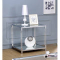 Chrome Glass Top End Table Z3772
