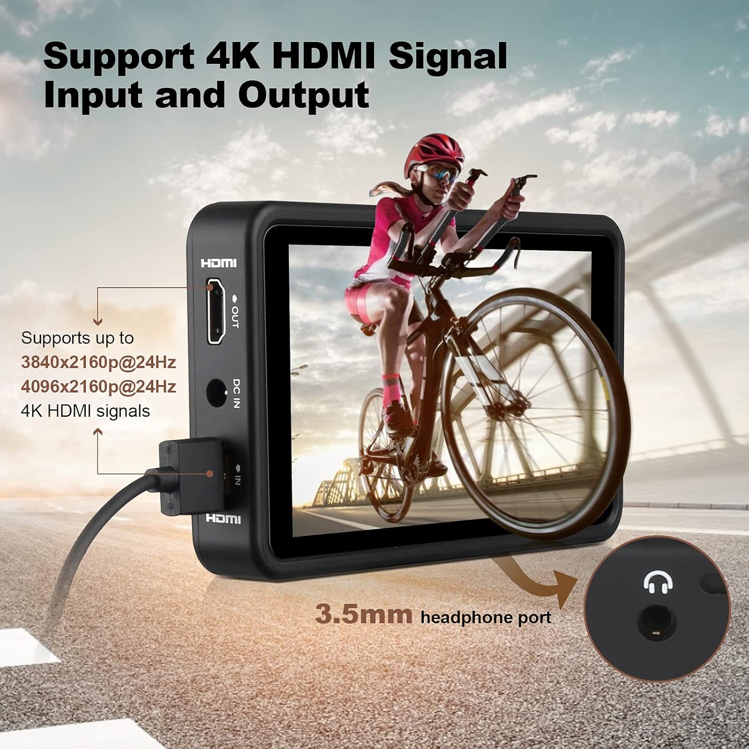 5.5 inch Touch Screen Camera Field Monitor with 4K Input/Output D455663