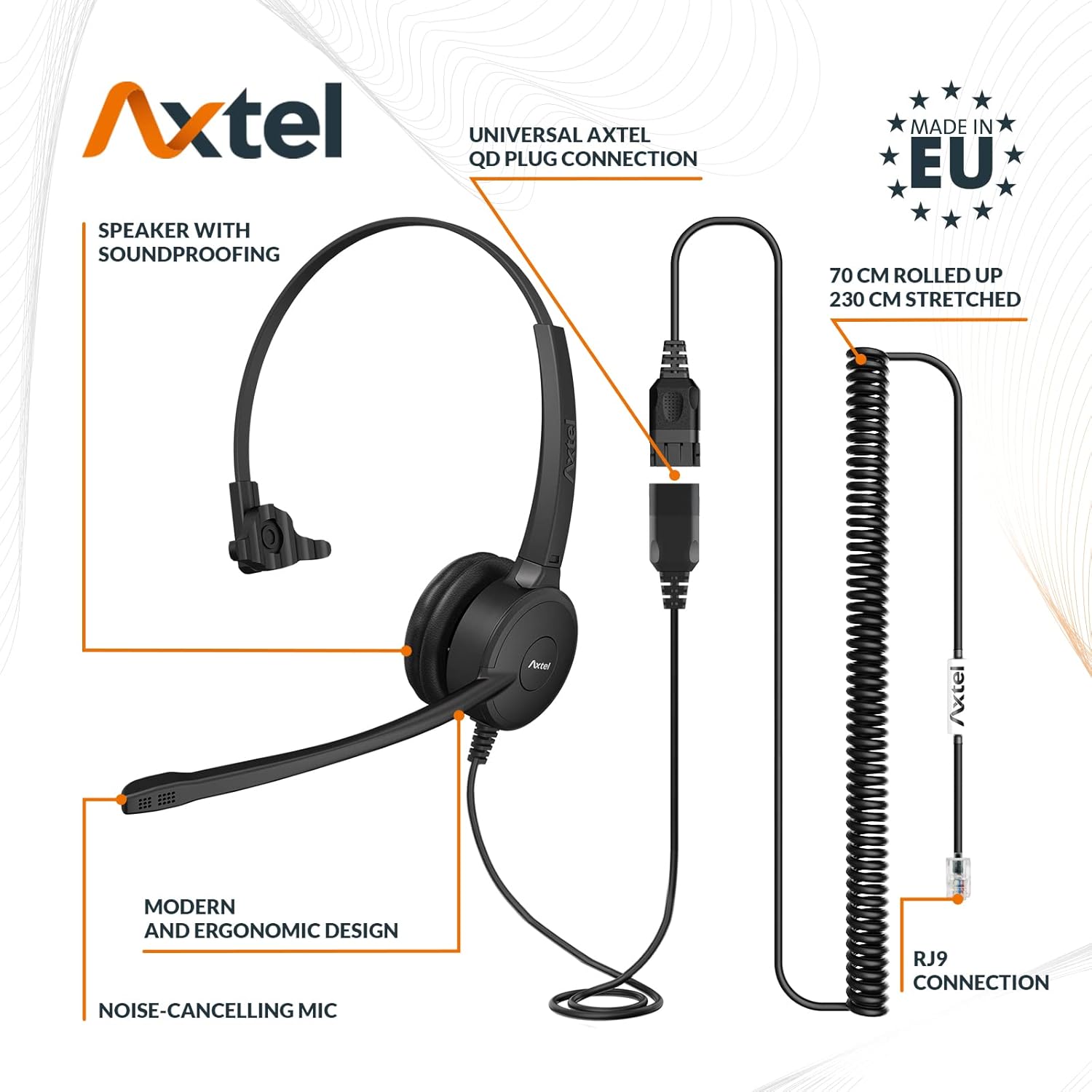 Headset Bundle with Noise Cancellation Cable Adapter Pack of 2 Y924850