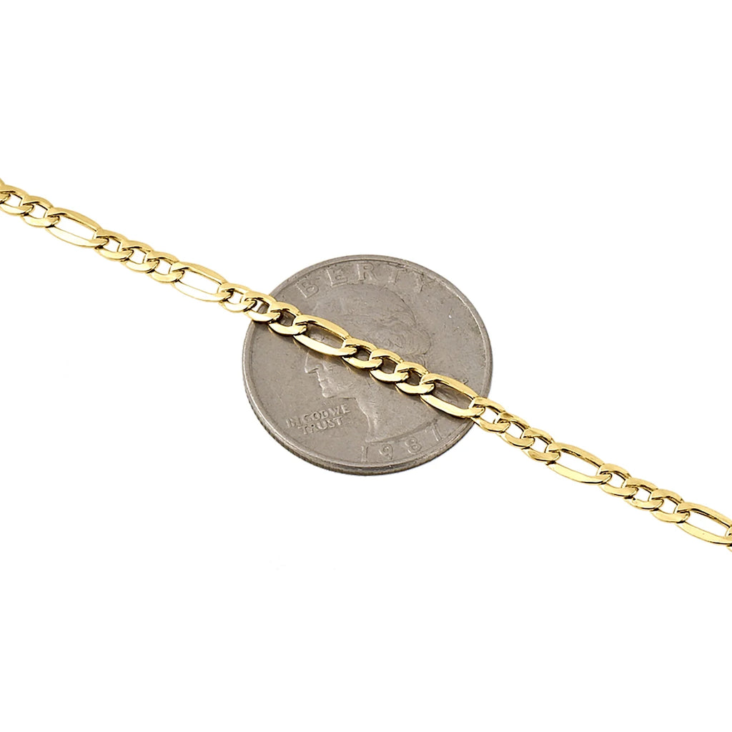 14K Yellow Gold Figaro Link Chain Necklace 24 Inch G6333