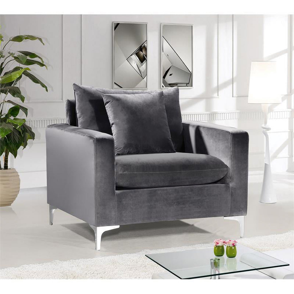 Gray Velvet 3-Piece Sofa Set U808387