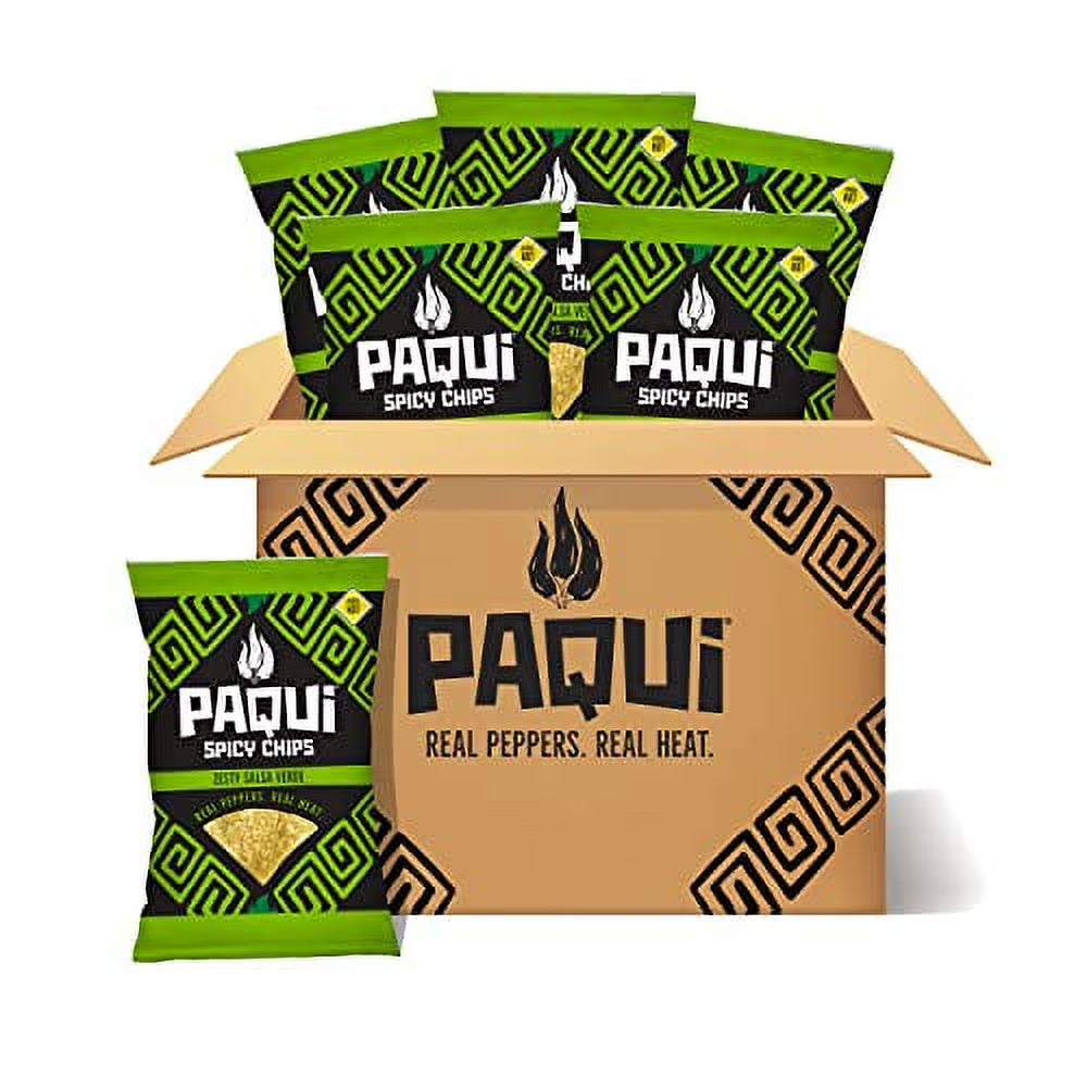 Zesty Salsa Verde Spicy Tortilla Chips, 6ct, 2oz Individual Snack Sized Bags O609
