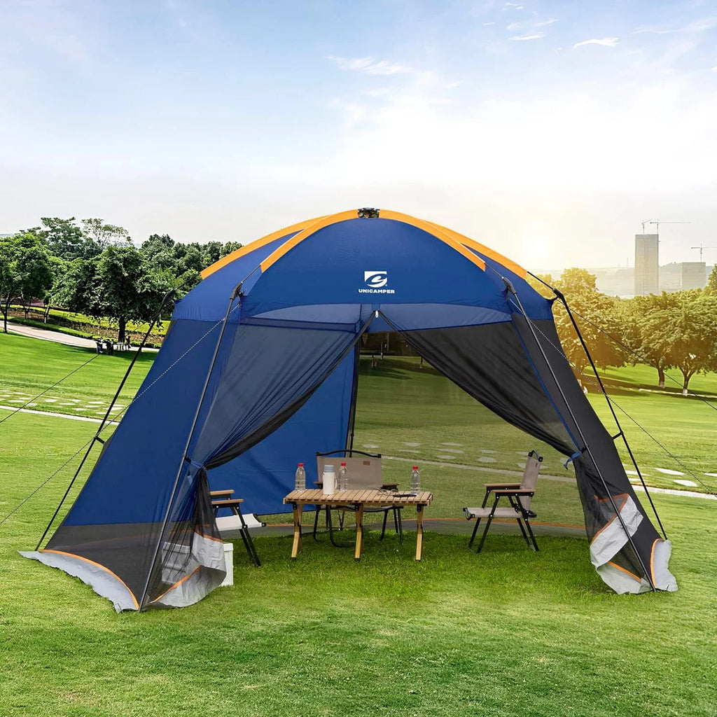 Navy Blue 13.5x13 Ft Mosquito Tent Gazebo with Sidewall T662747