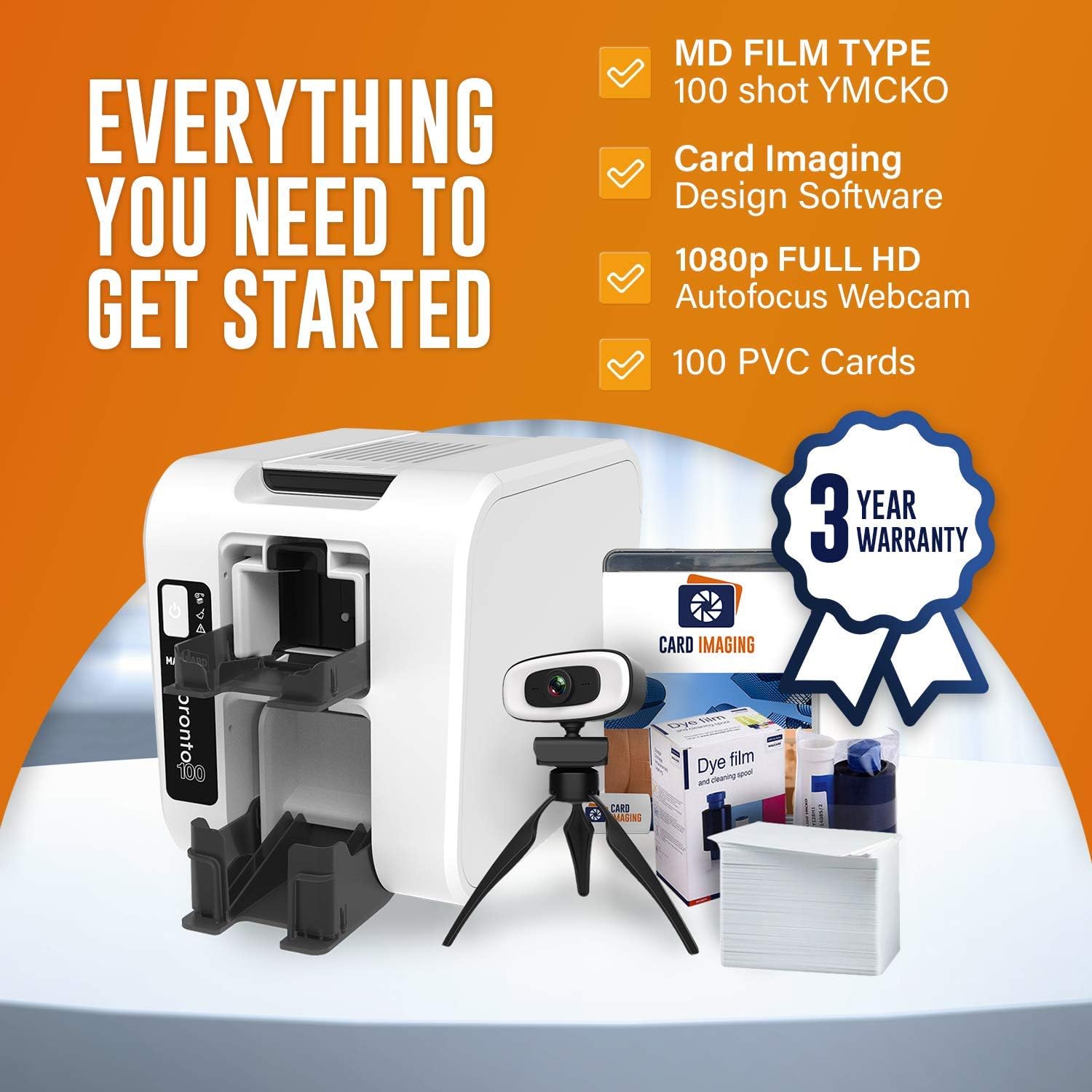 Single Side Card Printer & Supplies Package O306