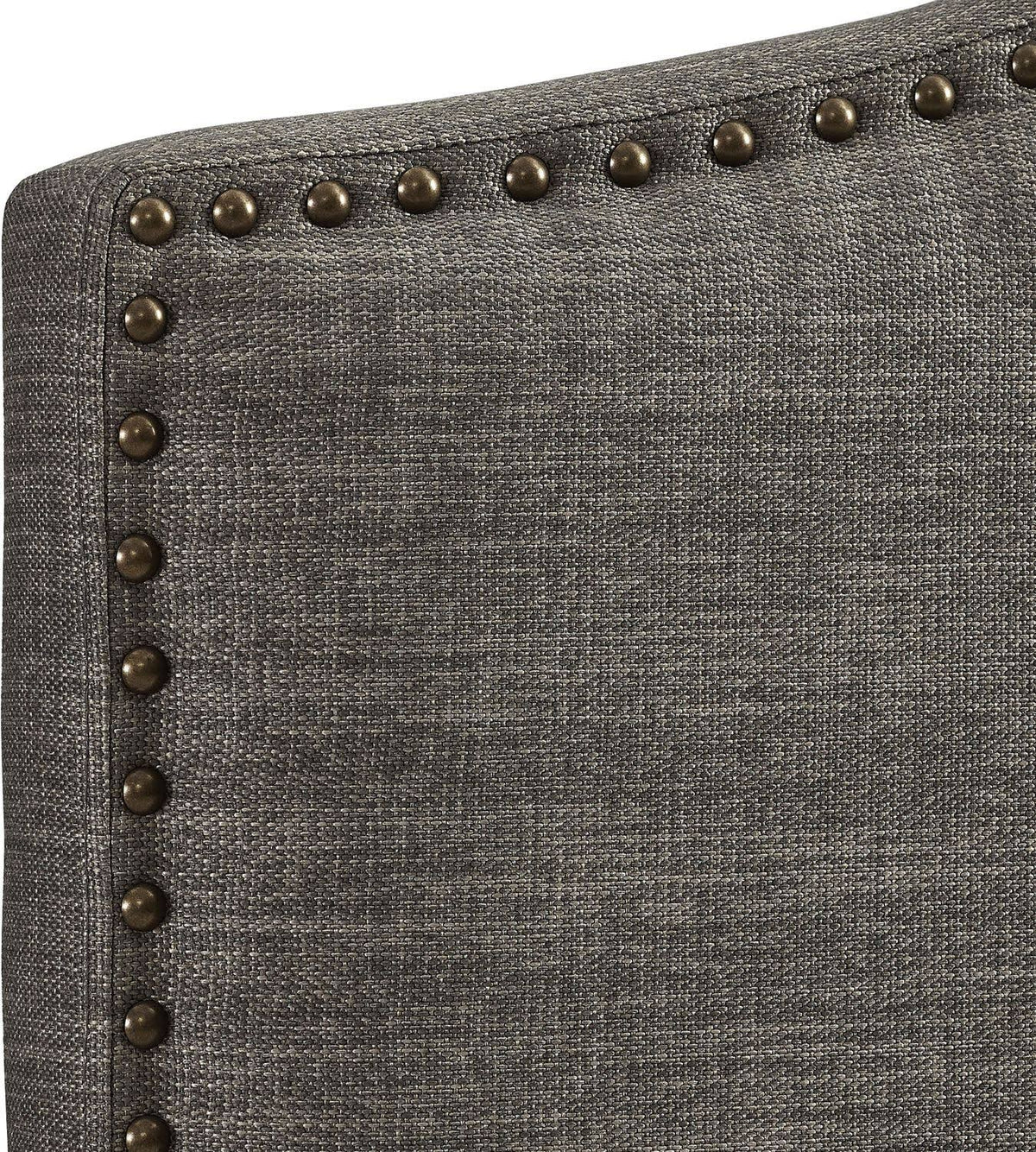 Gray Upholstered Camelback Full Queen Panel Headboard W902546