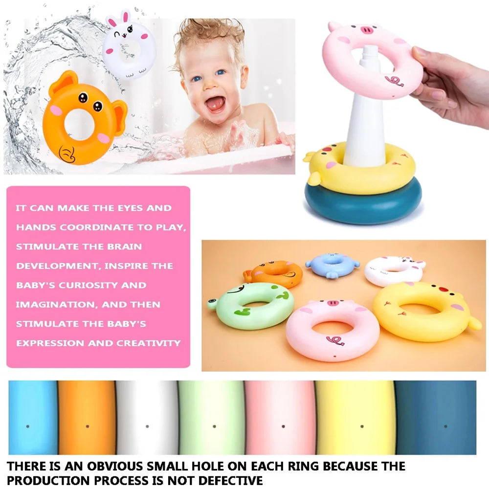 Baby Stacking Rings Toys with 7 Rings Soft Nesting Circle Toy T60918