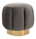 Dark Gray Channel Tufted Ottoman B49070