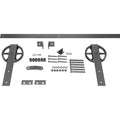 Silver Metallic Barn Door Hardware Set with Track M6291