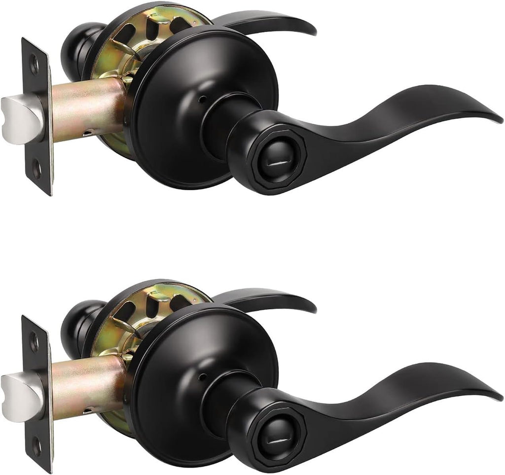 Matte Black Privacy Door Levers E6533