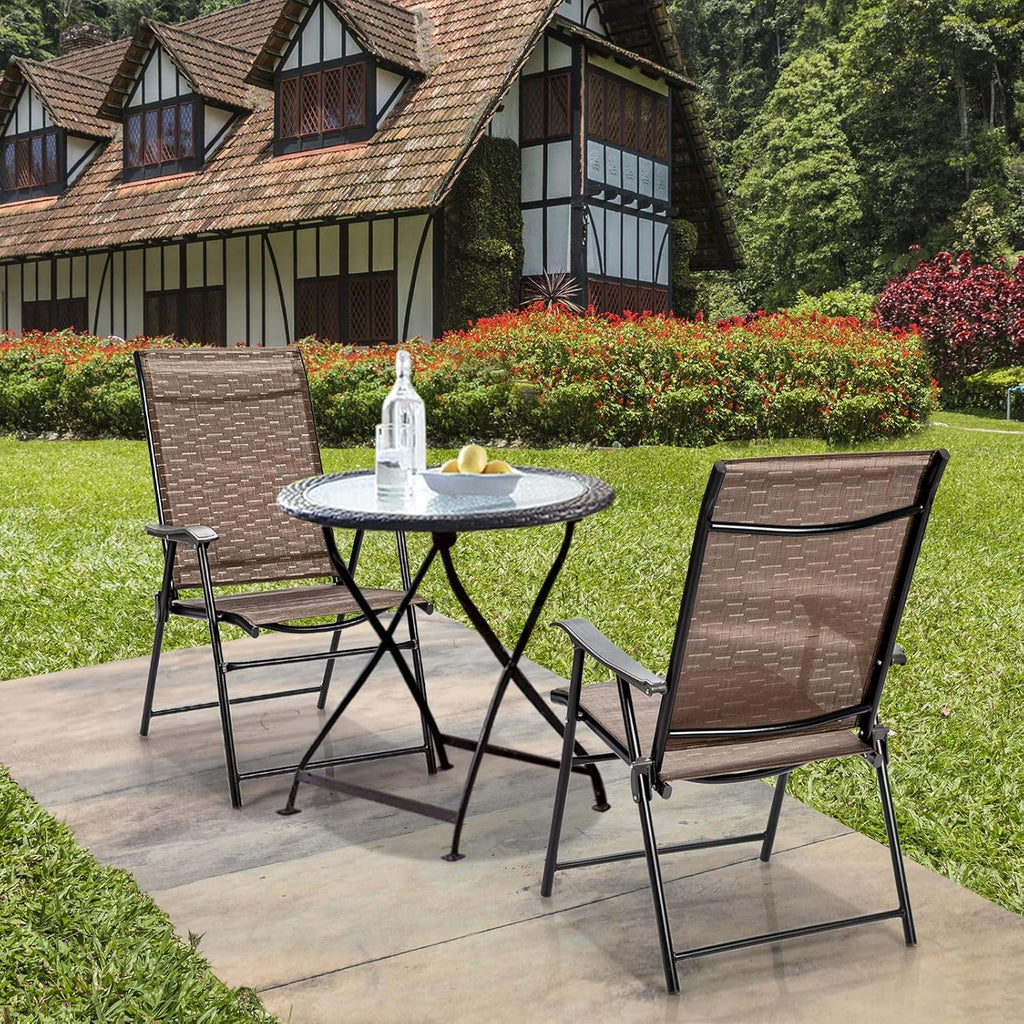 2-Pack Patio Dining Chairs with Armrest Q335