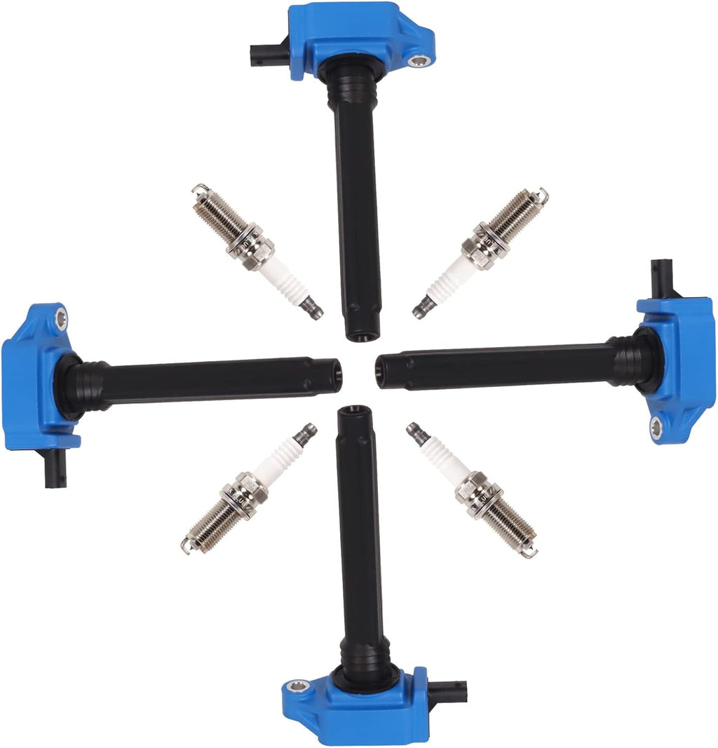 Pack of 4 Ignition Coil with 4 Platinum Spark Plug for Dodge Dart 2.0 L4 Q166