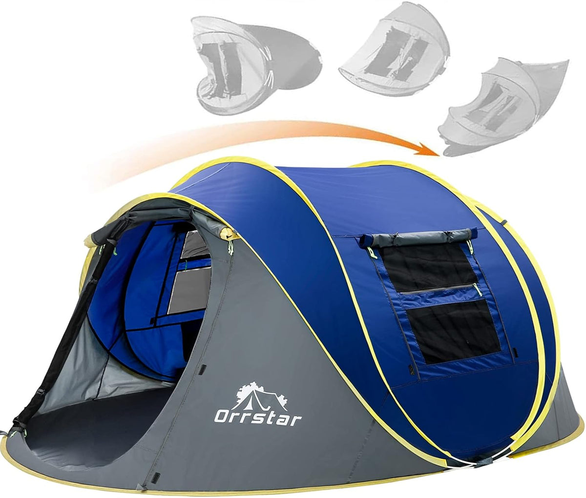 4 Person Waterproof Pop Up Tent with 2 Big Doors Y96256