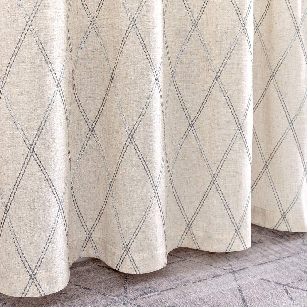 Linen Curtains 84 inch Grey Grommet 2 Panels I70506