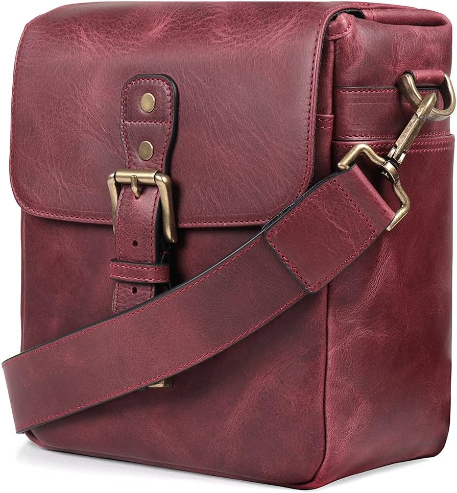 Genuine Leather Camera Messenger Bag V941