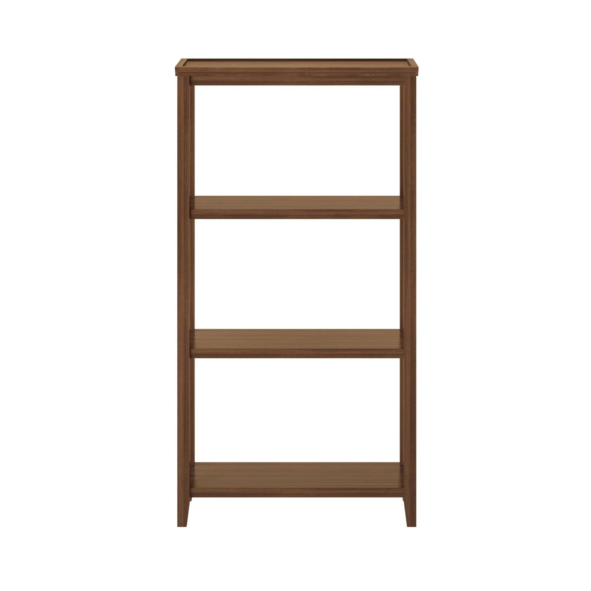 Walnut Brown Solid 3-Tier Tall Bookcase G3845