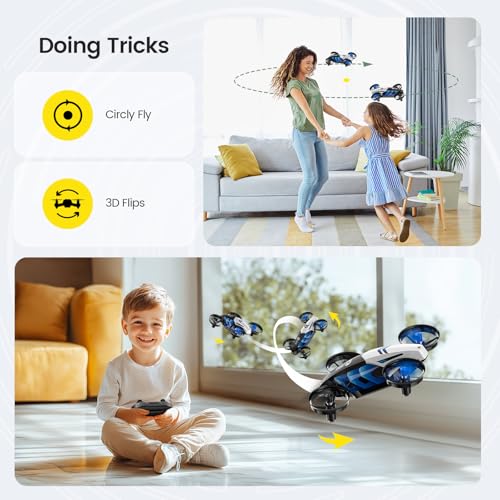 Mini Indoor Drone with Land & Fly Mode, RC Quadcopter M86519