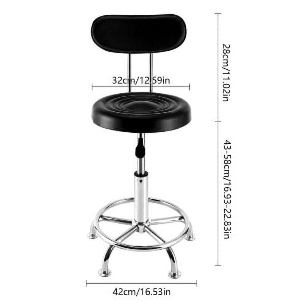 Hydraulic Height-Adjustable Leather Garage Stool A2611