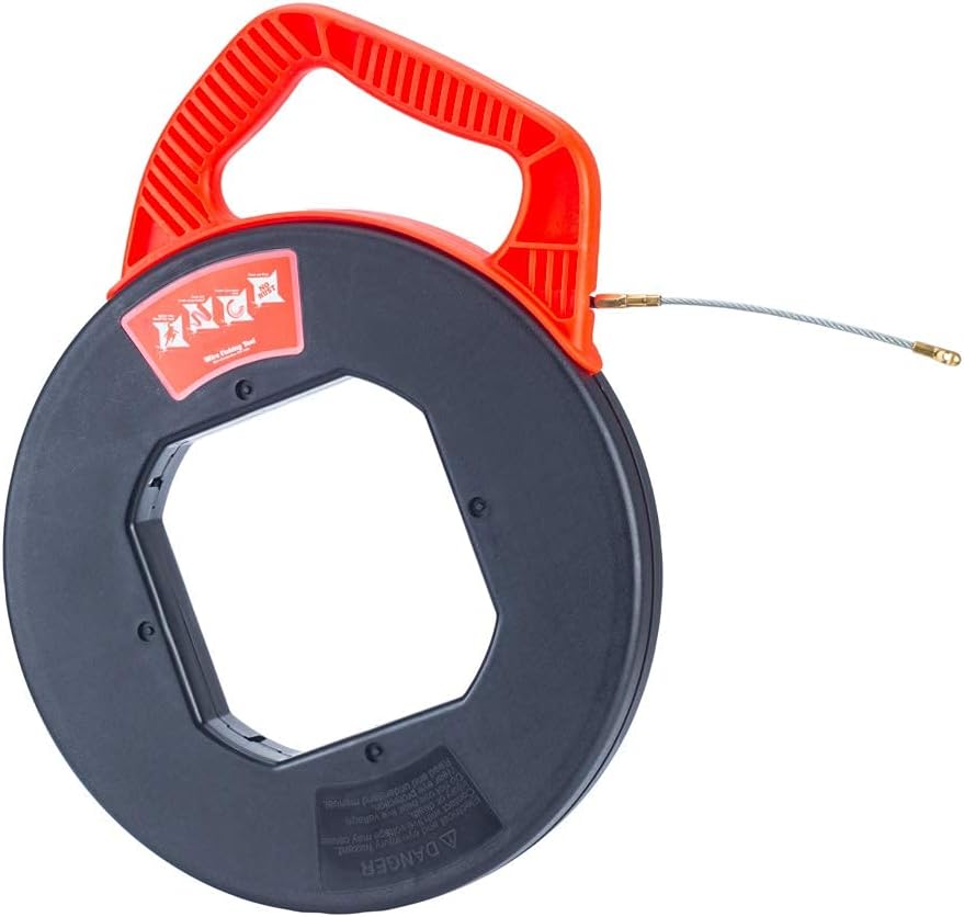 100FT Polyester 3 Core Braid Pulling Fish Tape with Red Winding Case V960