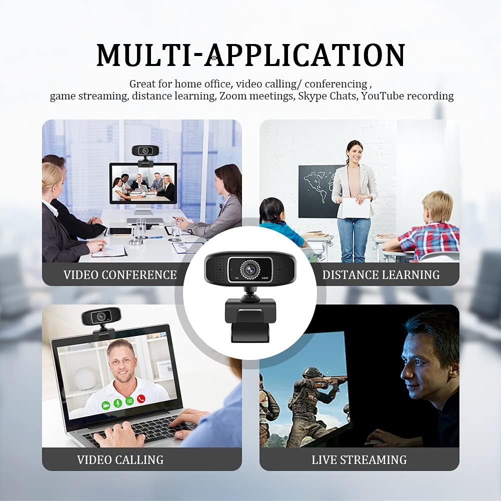 2 Pack 1080P Webcam with Built-in Microphone USB for PC Computer Q8536