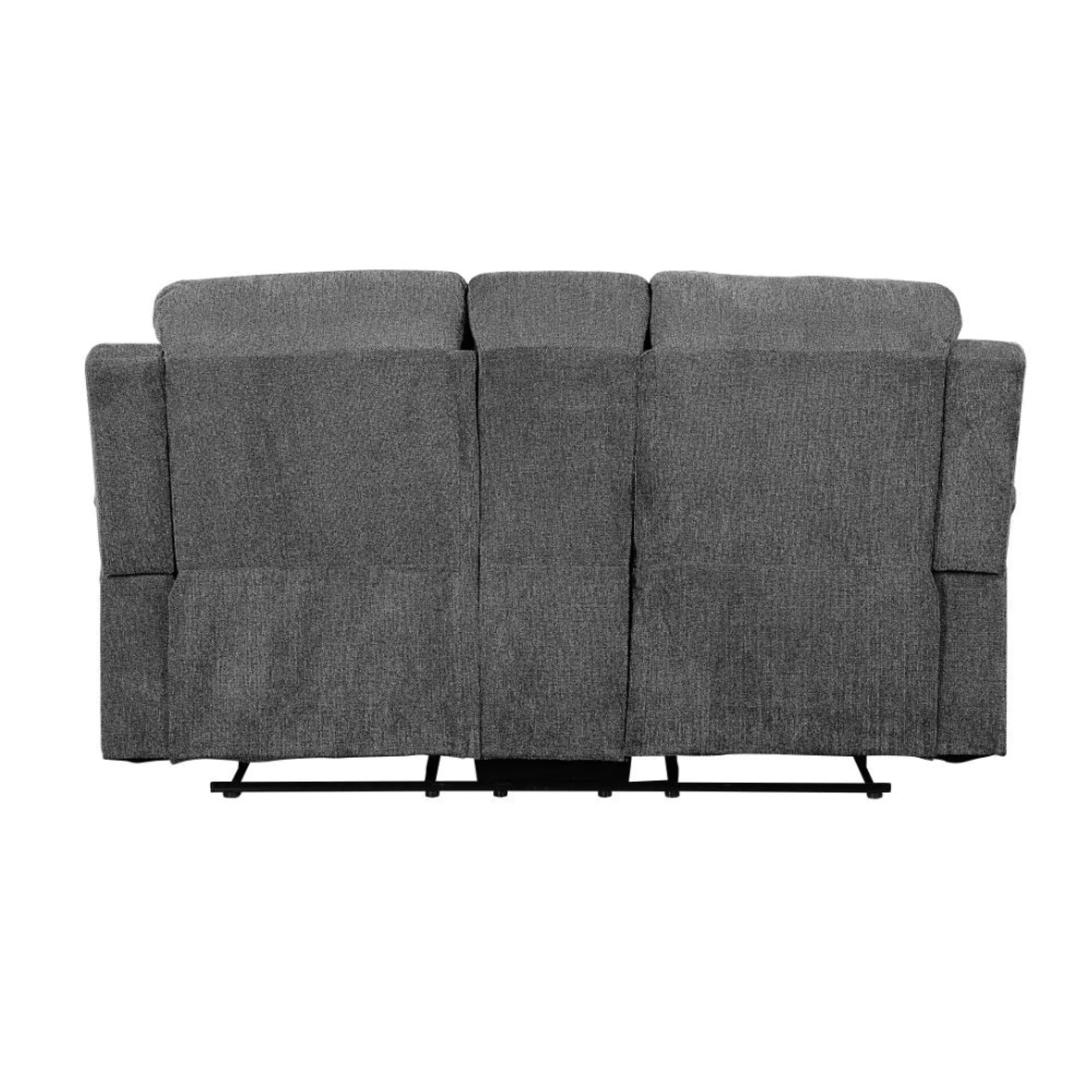 Gray Chenille Loveseat with Console H931