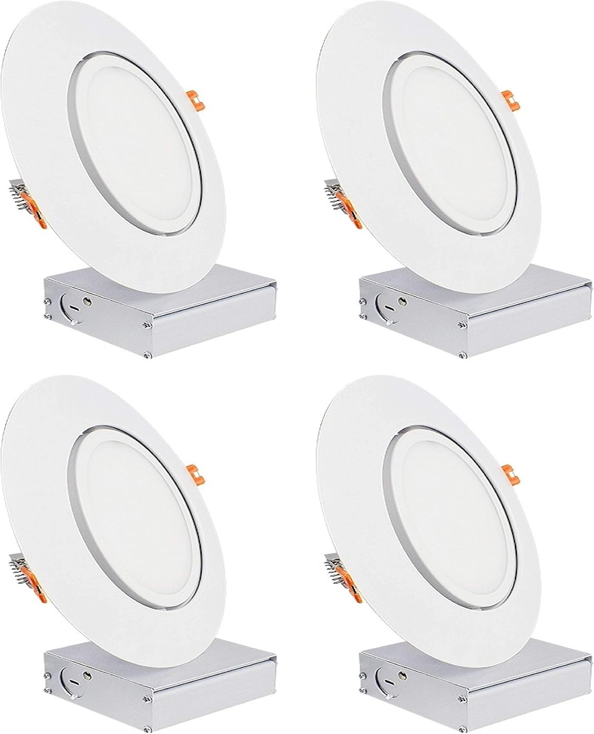 Black Trim 12W Ultra-Thin Recessed Gimbal Downlight (4 Pack) Dimmable D588