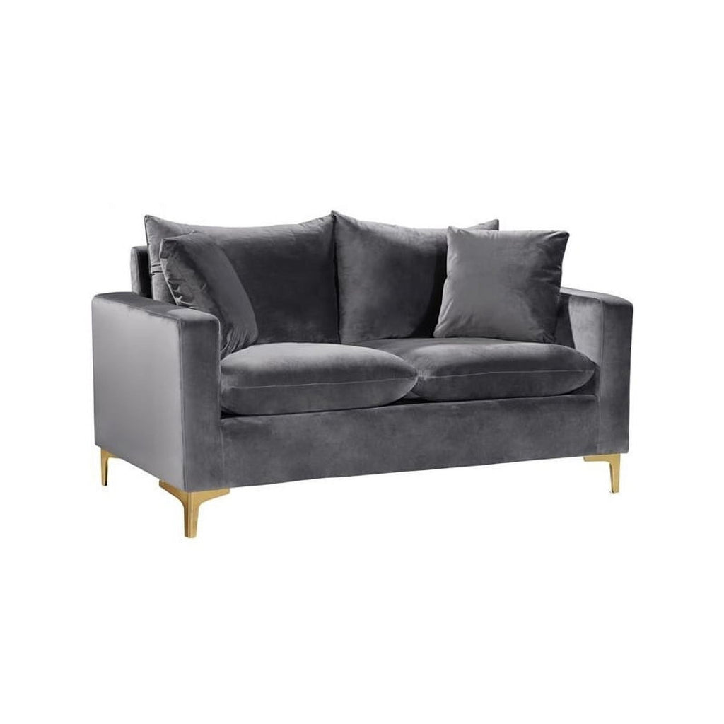 Gray Velvet 3-Piece Sofa Set U808387