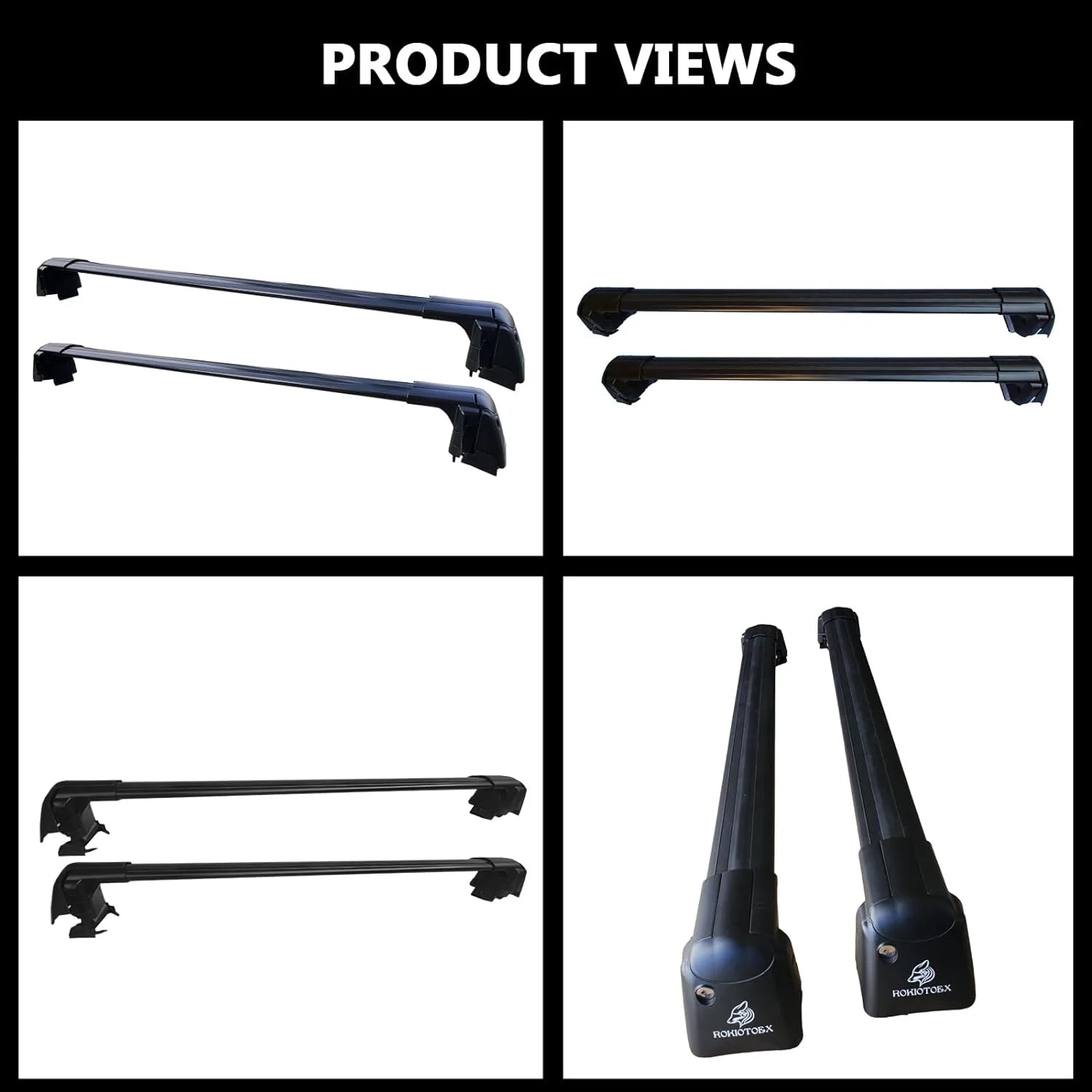 Black Lockable Roof Rack Crossbars I88739