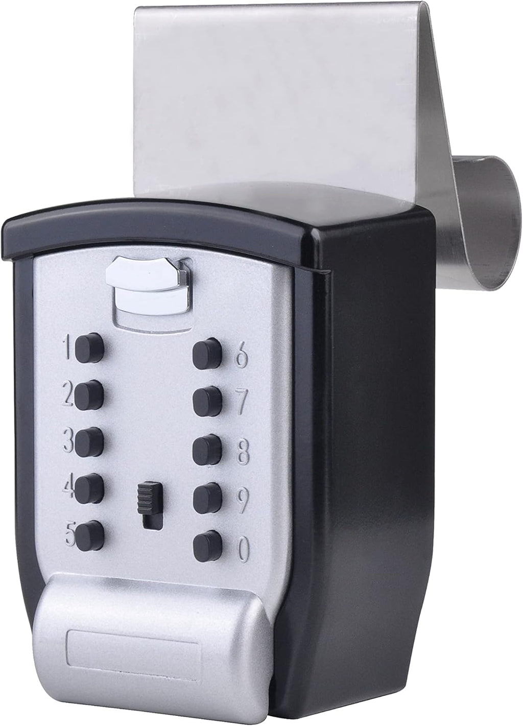Car Window Lockbox with Protective Rubber Cover, Holds 1-5 Keys A826