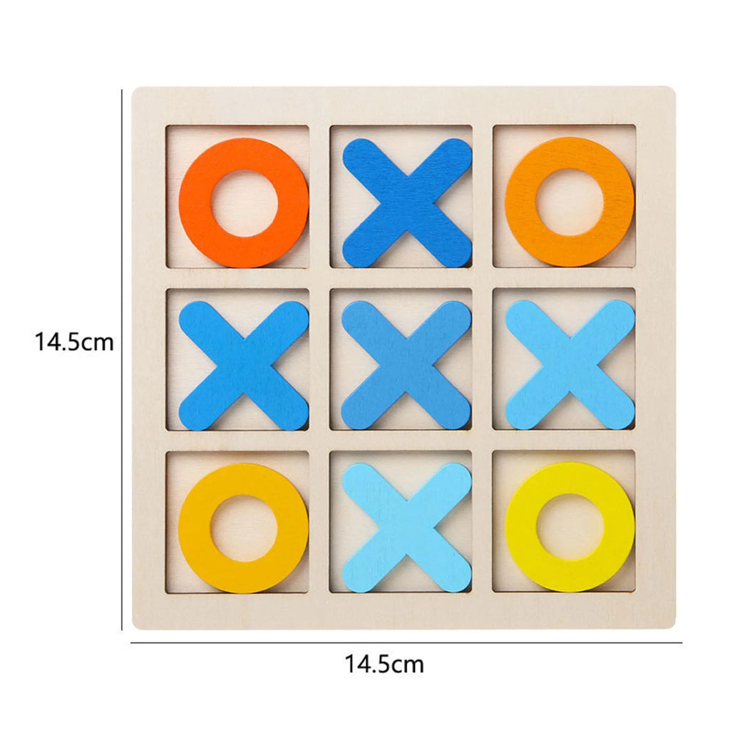 Tic Tac Toe Board Puzzle Game Educational Toys XO Table Toy yellow S53092