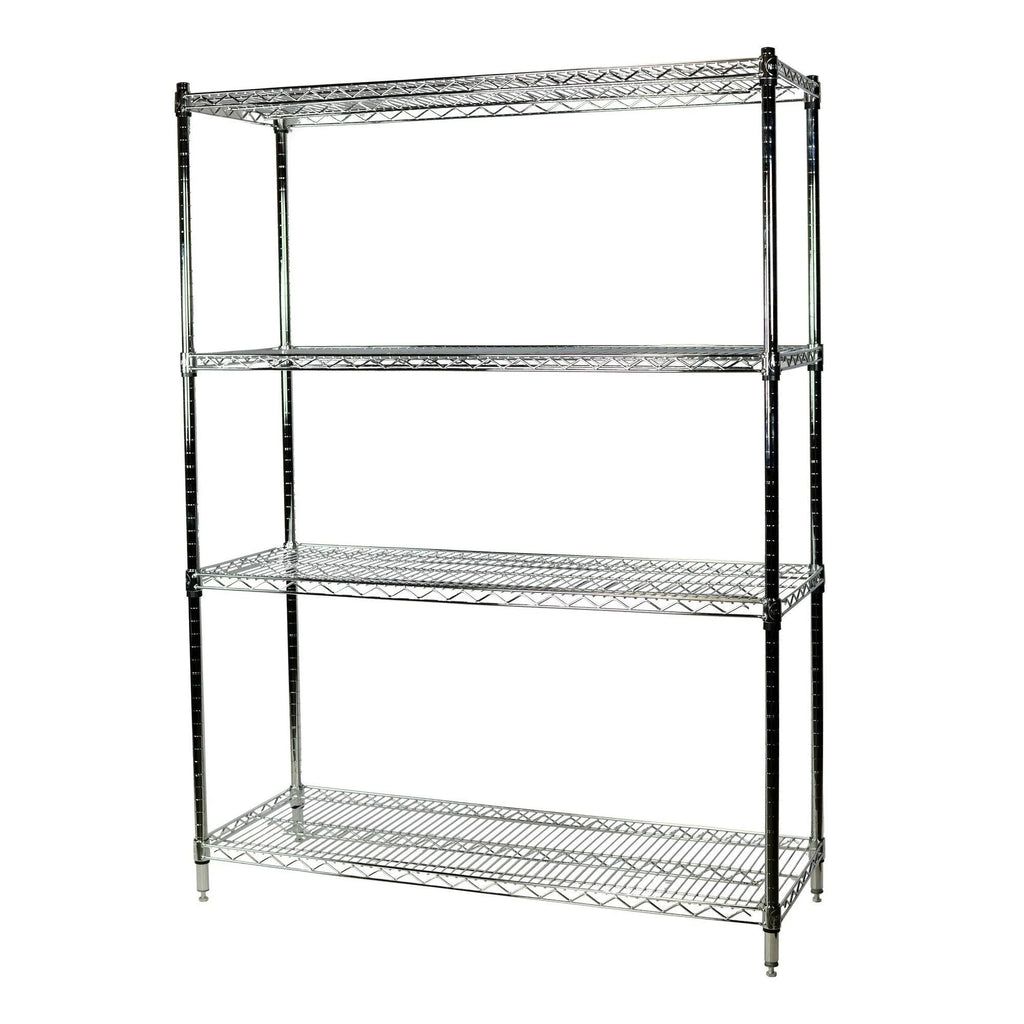 Chrome Wire Shelving Unit, 4 Shelves H353379