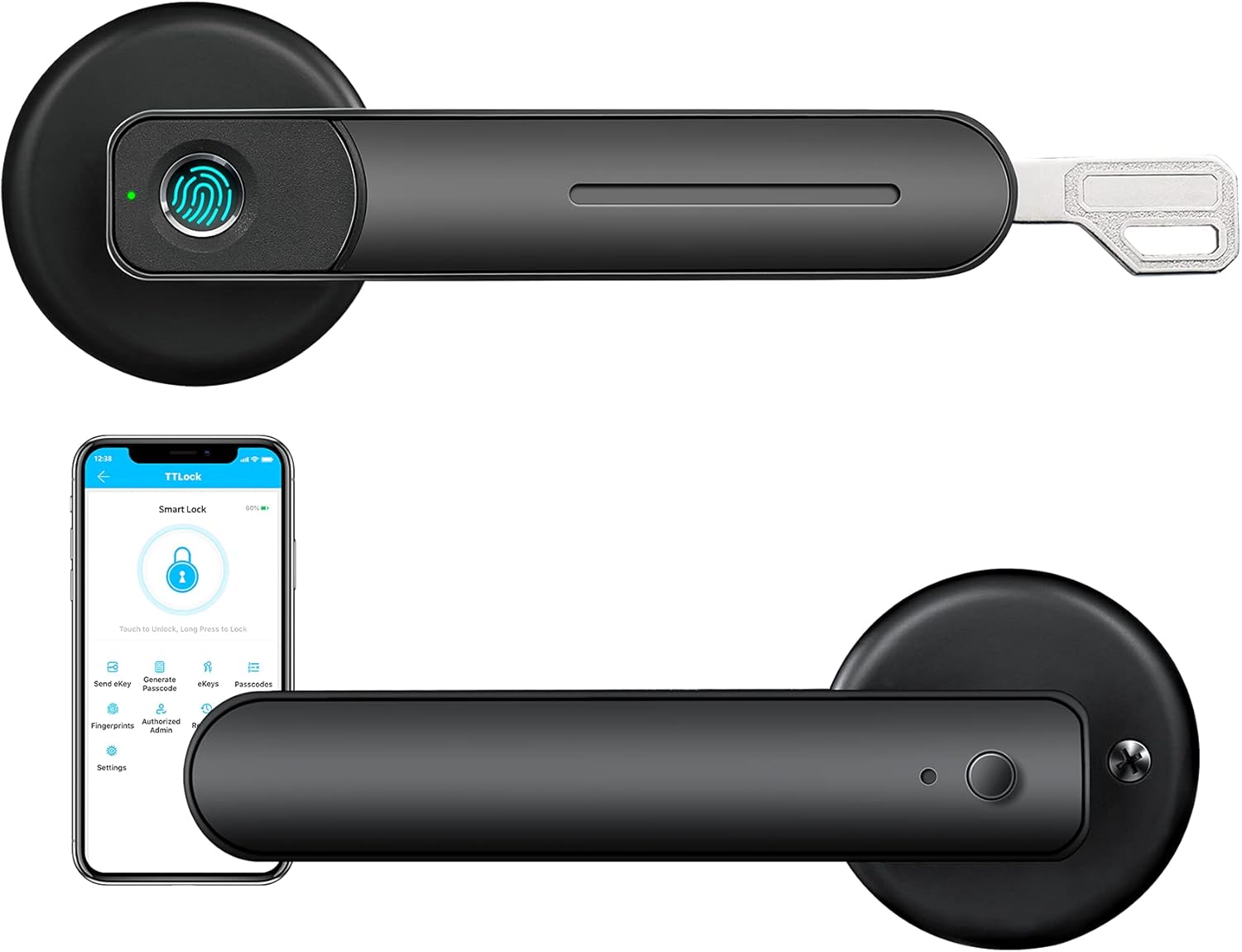 Black Fingerprint Door Lock with Keyless Entry O92569