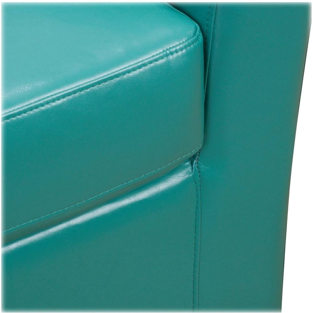 Turquoise Faux Leather Swivel Club Chair W99735