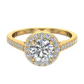 1.48 CT GIA Certified Round Brilliant Diamond Halo Engagement Ring 14K Gold L7858