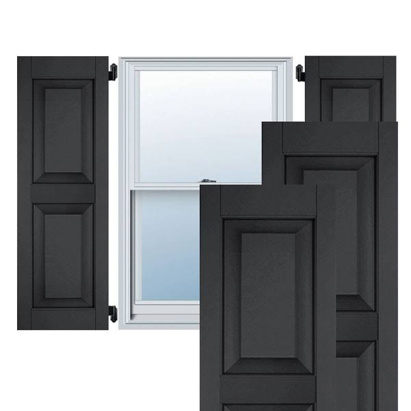 Black Raised Panel Shutters Pair X69138