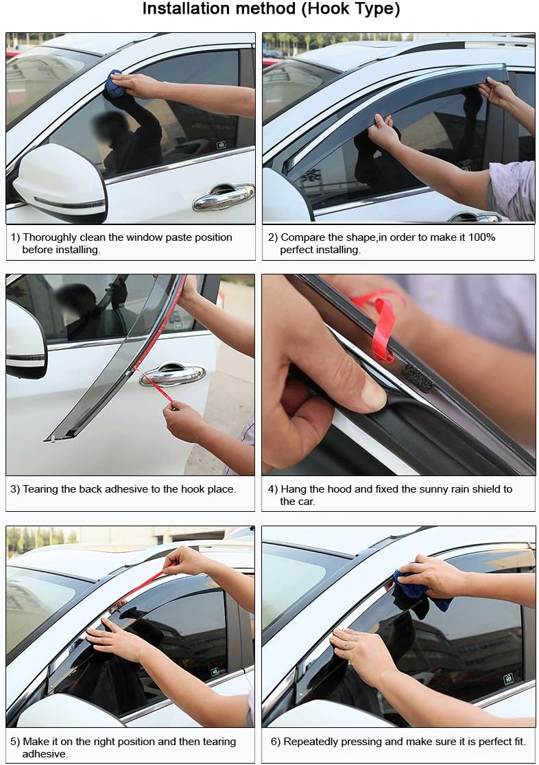 Car Window Visor Vent Shade Deflector Sun/Rain/Fog Guards H202